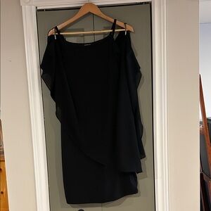 le chateau Black caped silhouette Dress